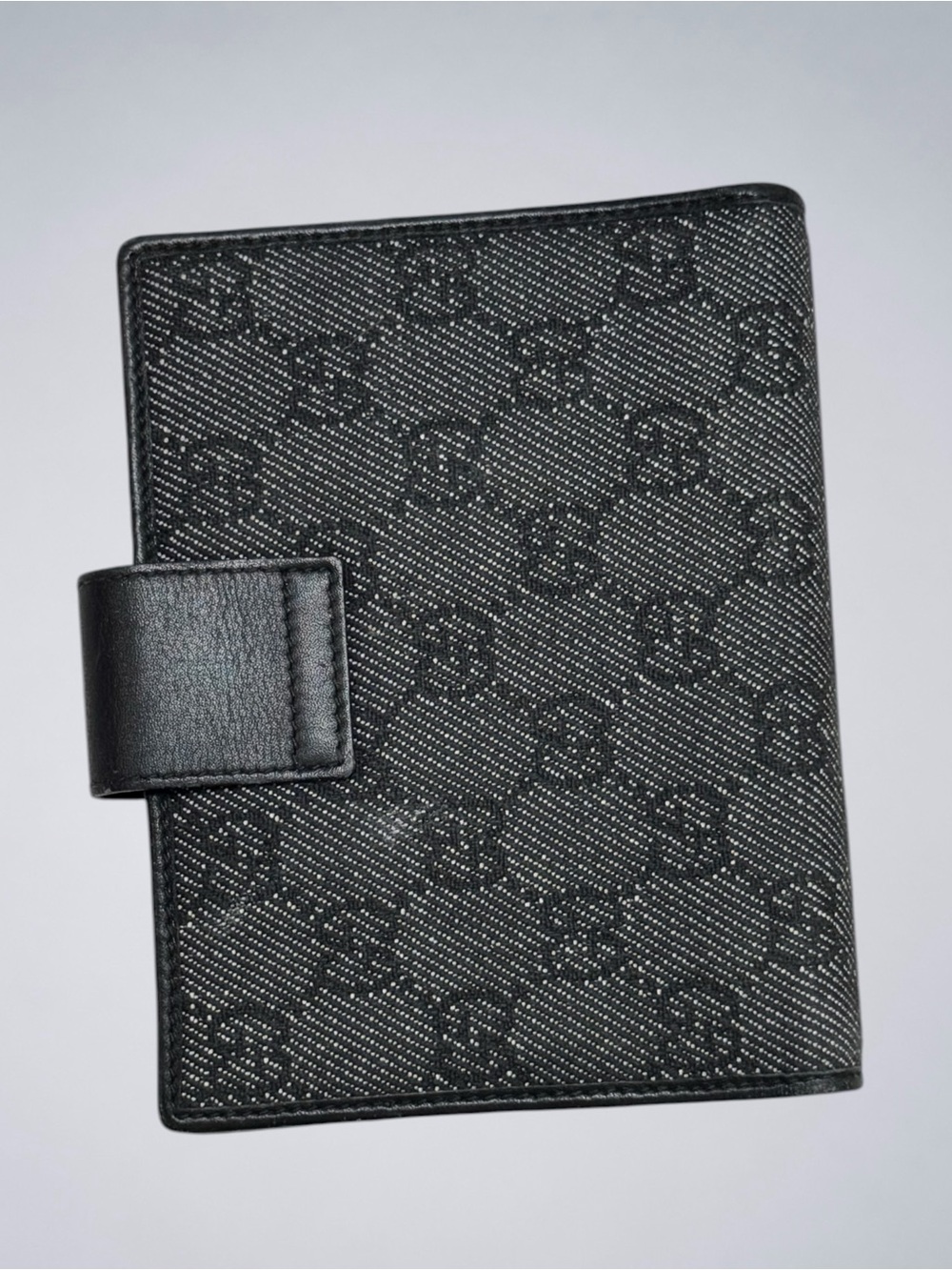 Vintage Gucci GG Denim 6 Ring Agenda Planner Black Y2K Original Retail Tag EPC - Picture 2 of 12